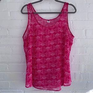 Old Navy Sleeveless Sheer Pink Top - Size XL
